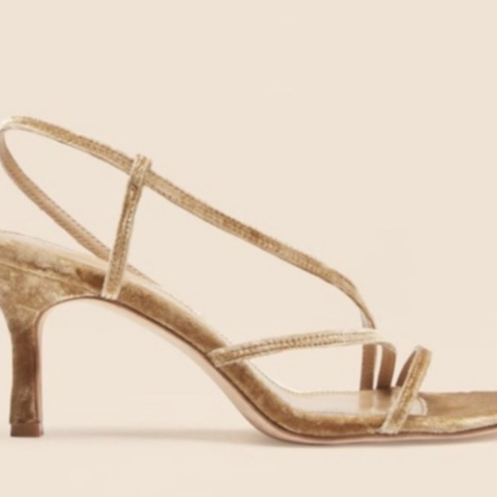 Reformation - Marylou Heel Sandal - Ochre Crushed Velvet - Picture 5 of 5